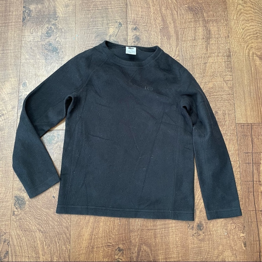Boys girls unisex REI black pullover lightweight xs 6/7 shirt top fleece
